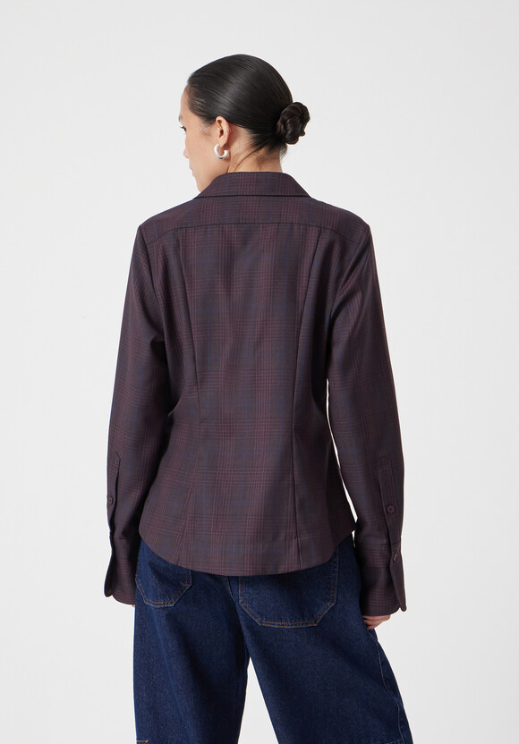 Waisted Checked Wool Shirt