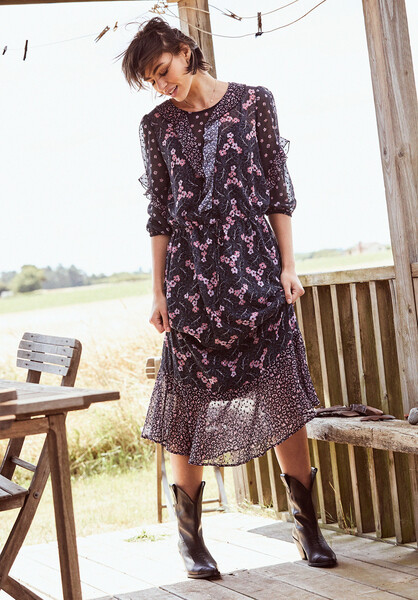 Celesta Chiffon Midi Dress