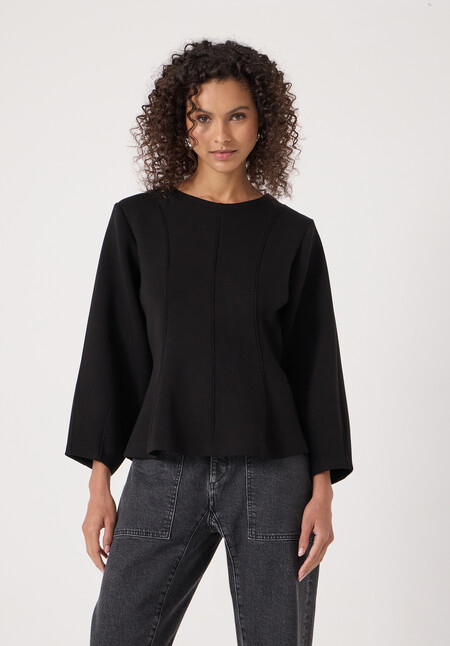 Seam Detail Smart Jersey Top