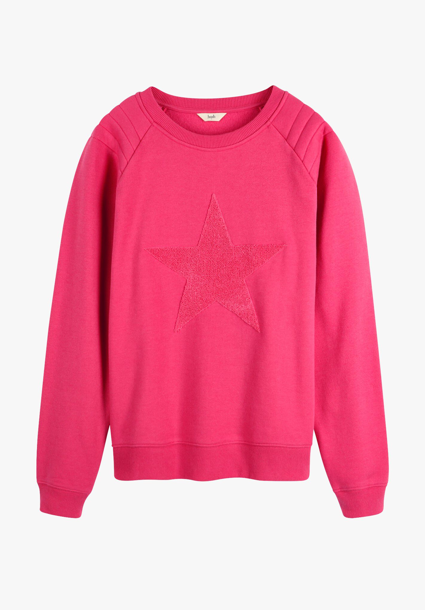 Star Biker Sweatshirt Cotton Sweatshirt Bright Pink hush