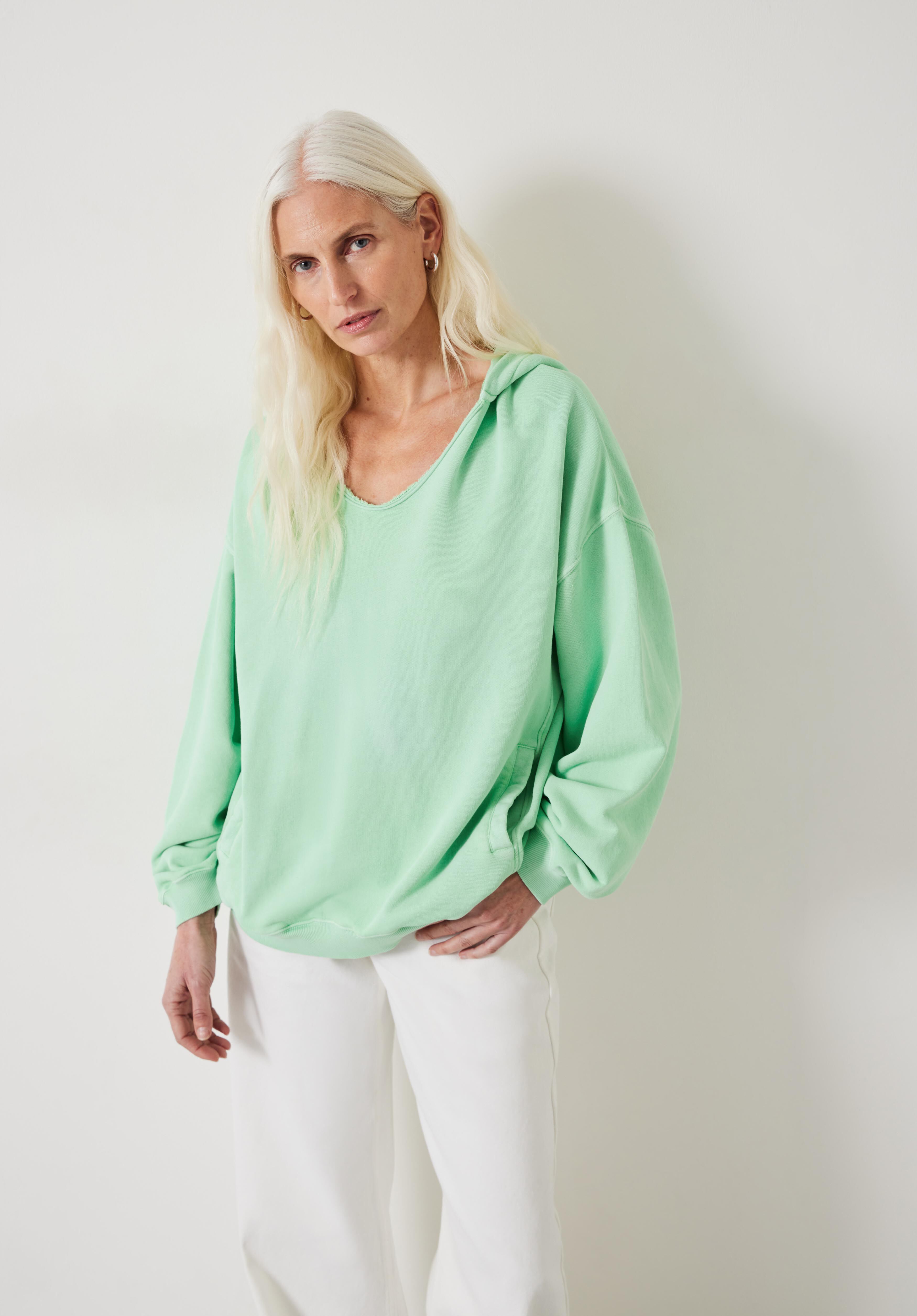 Jude Oversized Open Neck Hoodie Apple Green hush
