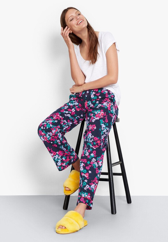 Silhouette Floral Piped Flannel Pj Trousers