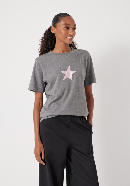 Metallic Star Graphic T-Shirt