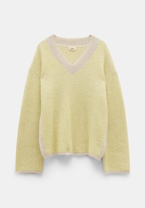 Arlowe Oversized Wool Blend V Neck Jumper