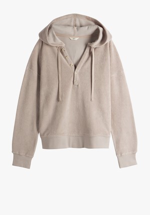 Navi Towelling Henley Hoodie