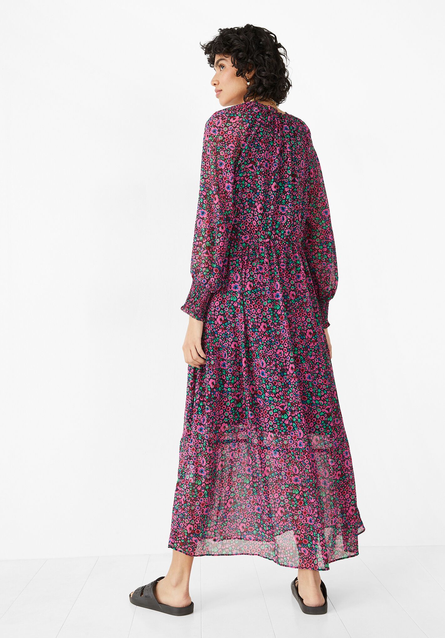 Tala Maxi Dress Paris Ditsy Black Pink hush