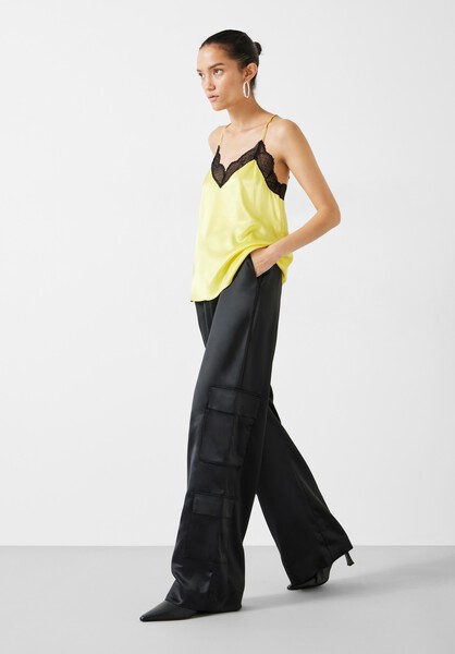 Katy Satin Wide Cargo Trousers