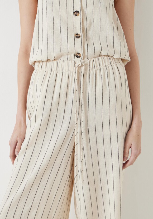 Linen Blend Petunia Wide Leg Trousers
