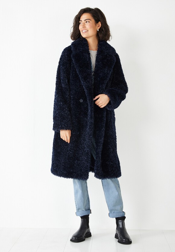 Leighton Textured Faux Fur Coat