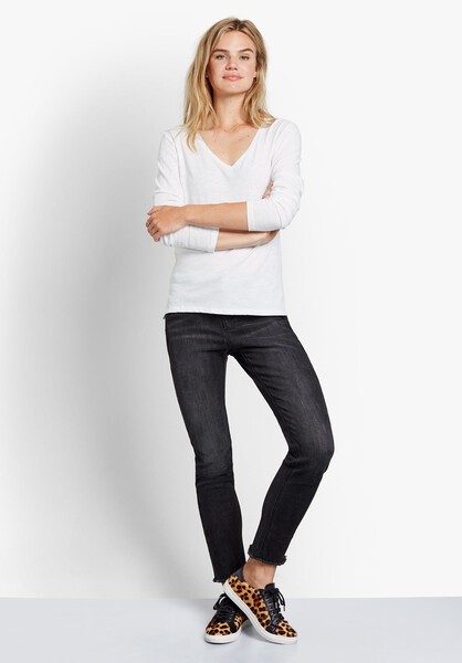 Long Sleeve V Neck Cotton Tee