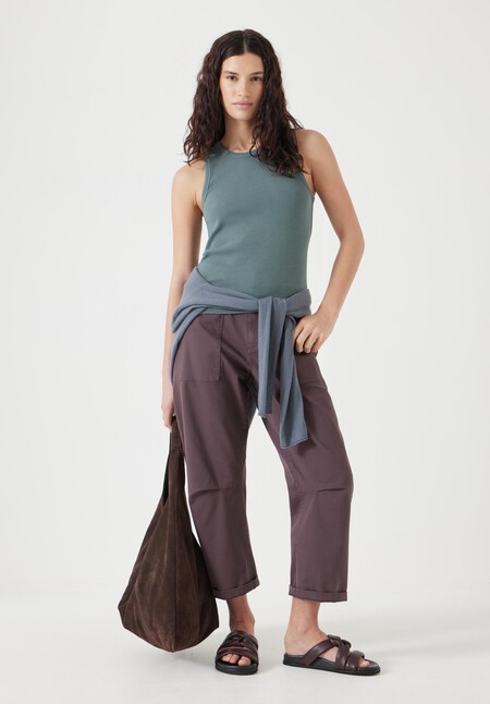 High Neck Ribbed Vest