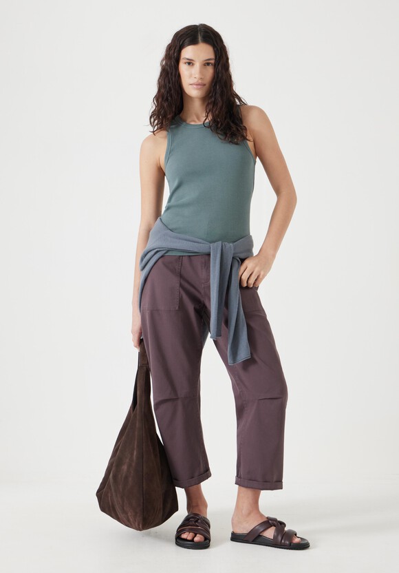High Neck Ribbed Vest