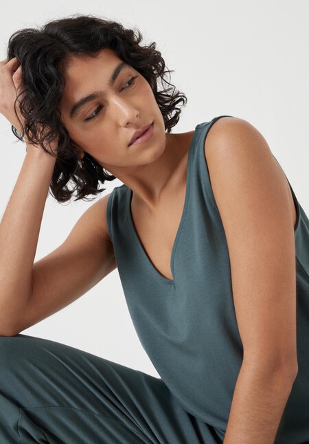 Cropped Jersey Jumpsuit