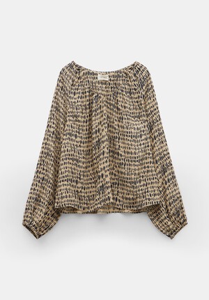 Elise Relaxed V-Neck Printed Blouse
