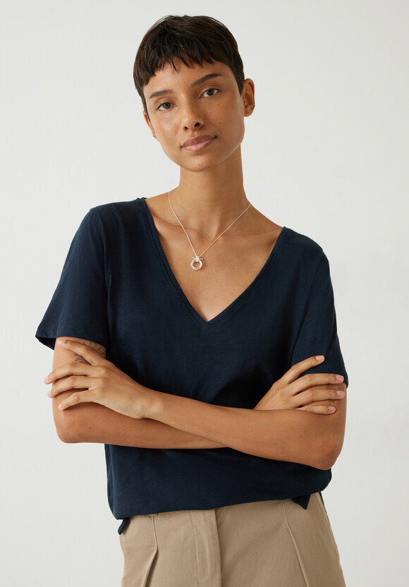 Kali Cotton Slub V-Neck T-Shirt