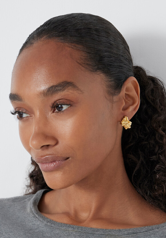 Crumpled Effect Stud Earrings