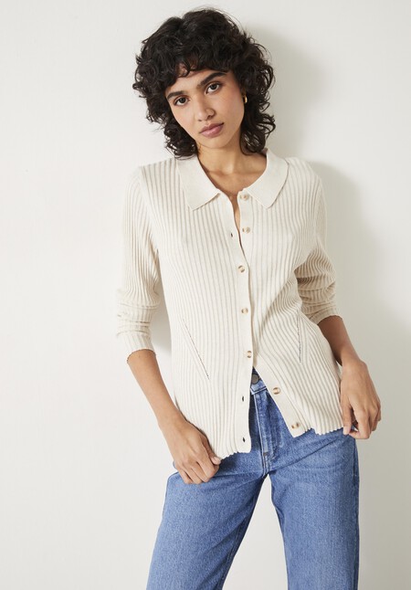 Miquita Collared Knitted Cardigan