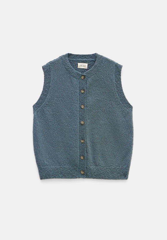 Textured Button Through Tank Top