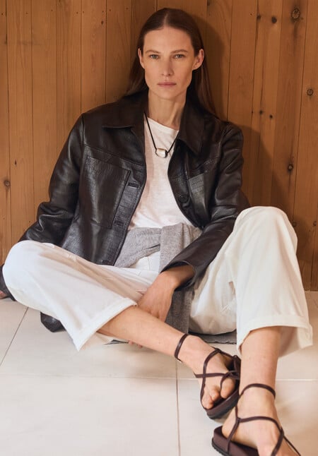 Kelly Croc Leather Jacket