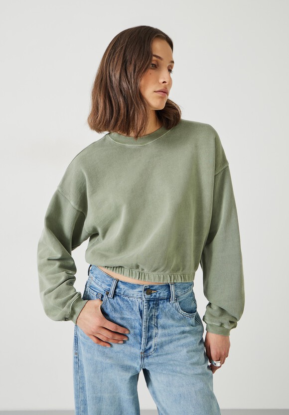 Rye Cropped Bubblehem Sweatshirt