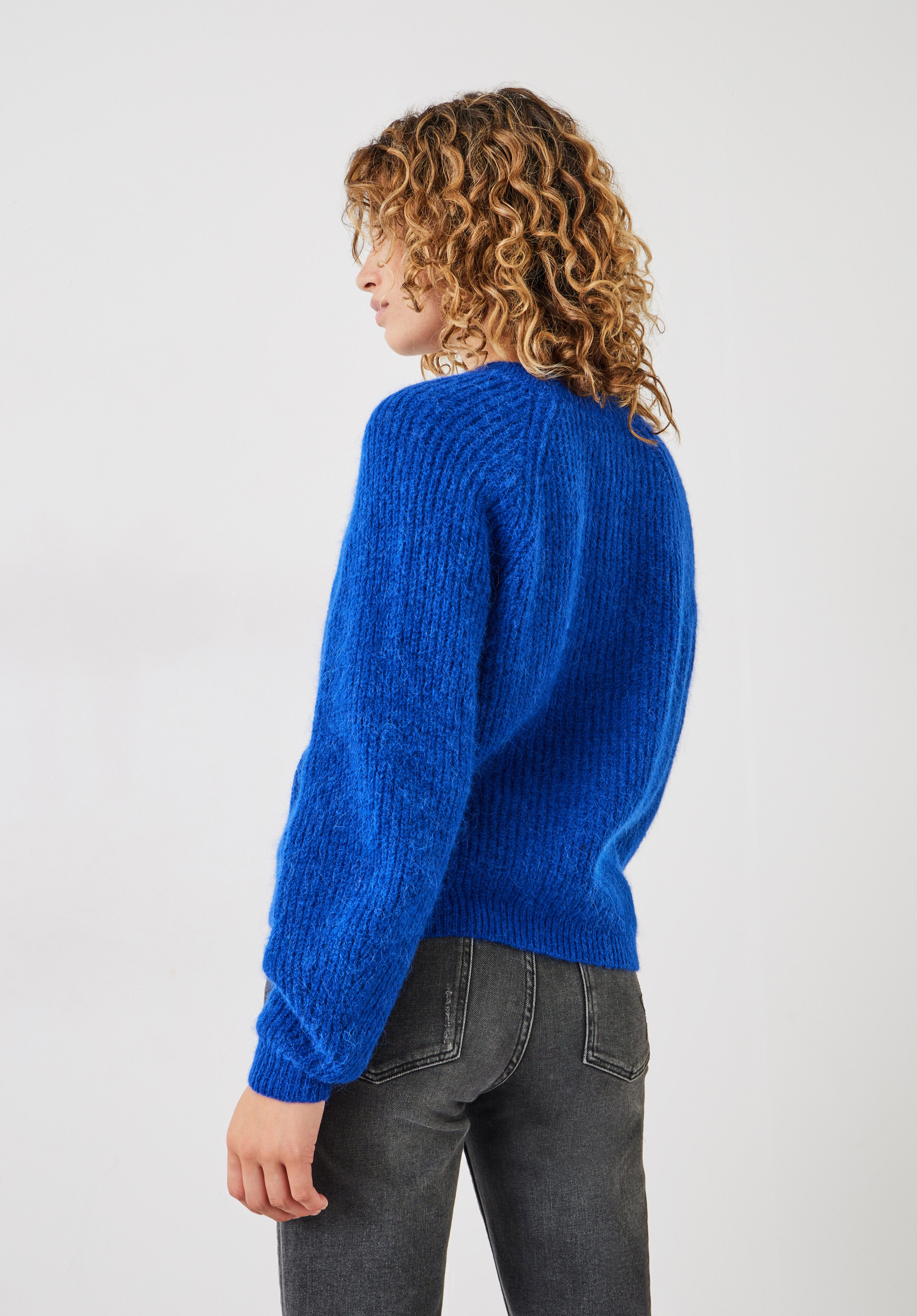Fluffy sales blue sweater