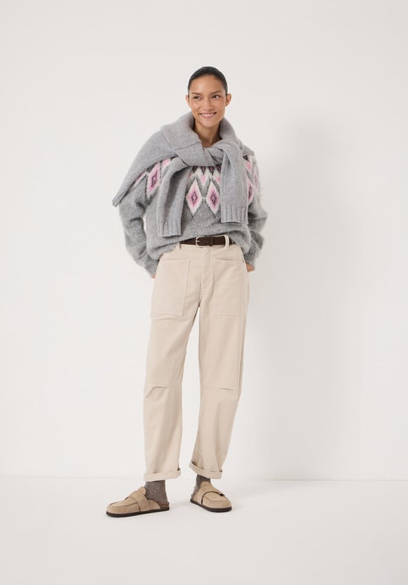 Corduroy Cordi Barrel Leg Trousers