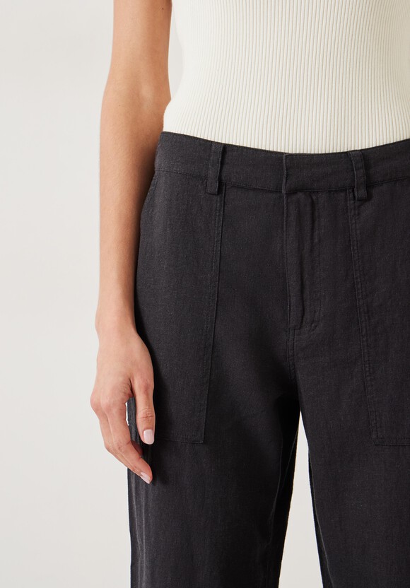 Carrie Linen Straight Cropped Trouser