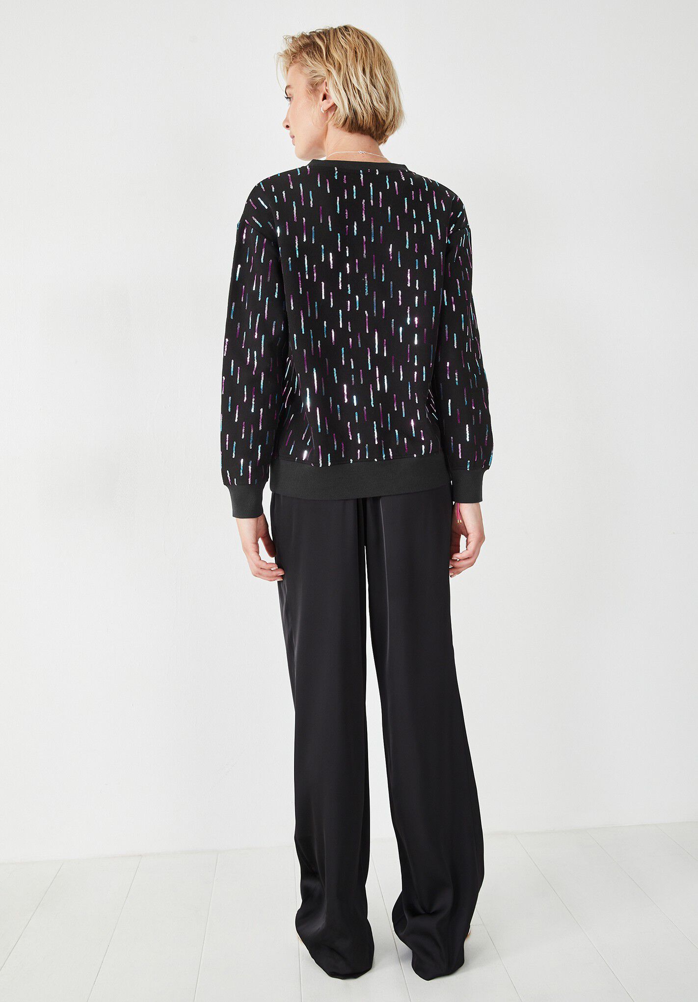 White shop sequin sweatshirt