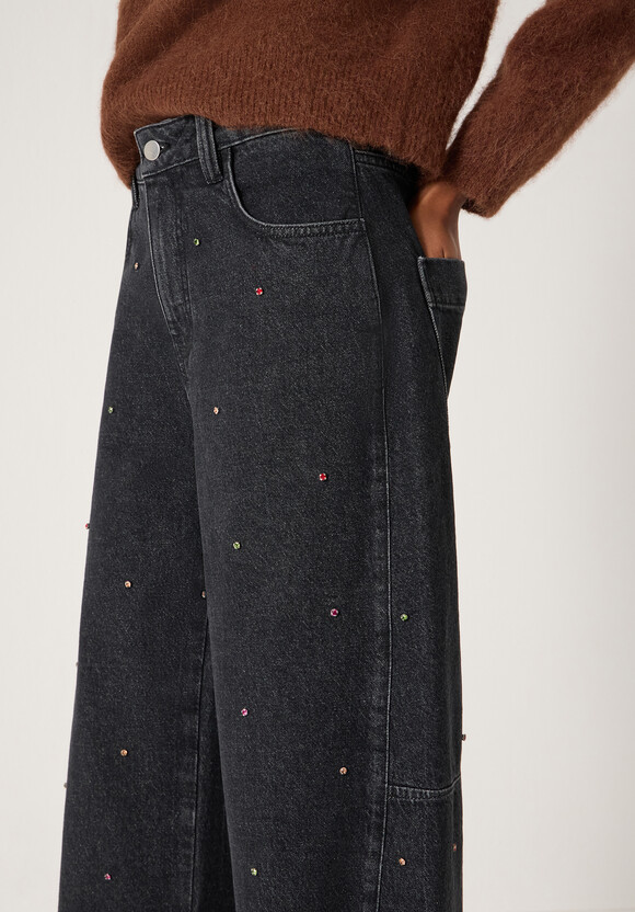 Embellished Bree Barrel Leg Jeans