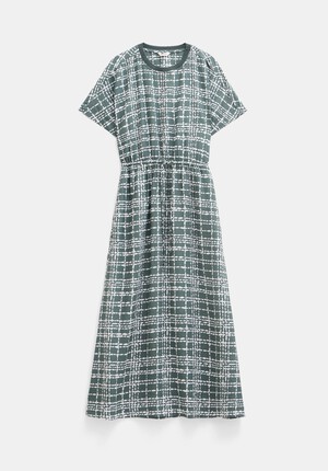 Air Flow Short Sleeve Crew Neck Midi Dress