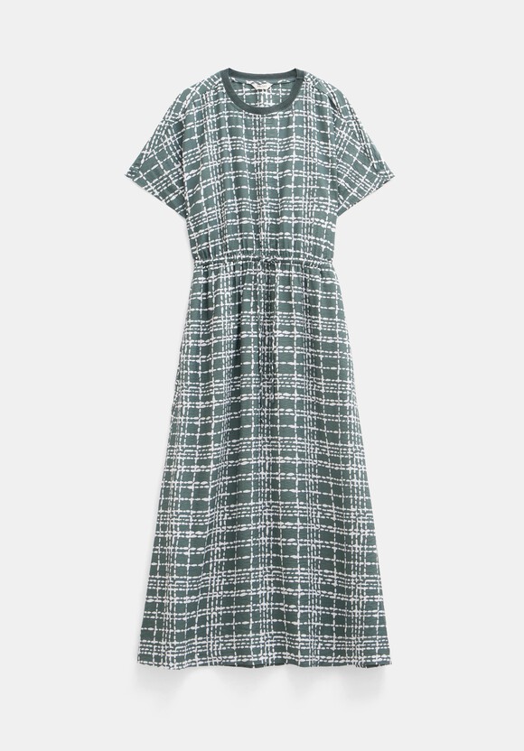Air Flow Short Sleeve Crew Neck Midi Dress