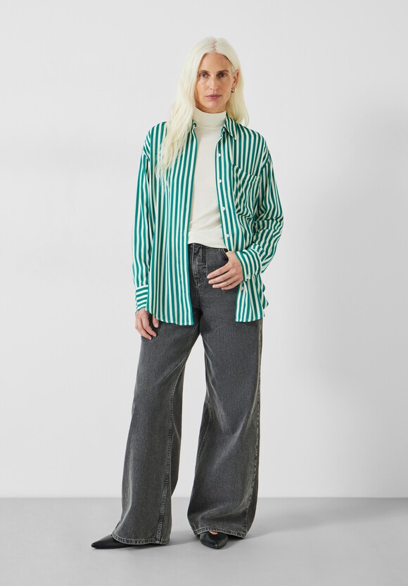 Emely Oversized Stripe Fluid Shirt