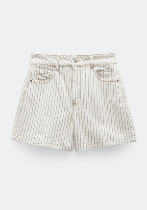 Stripe Denim Shorts