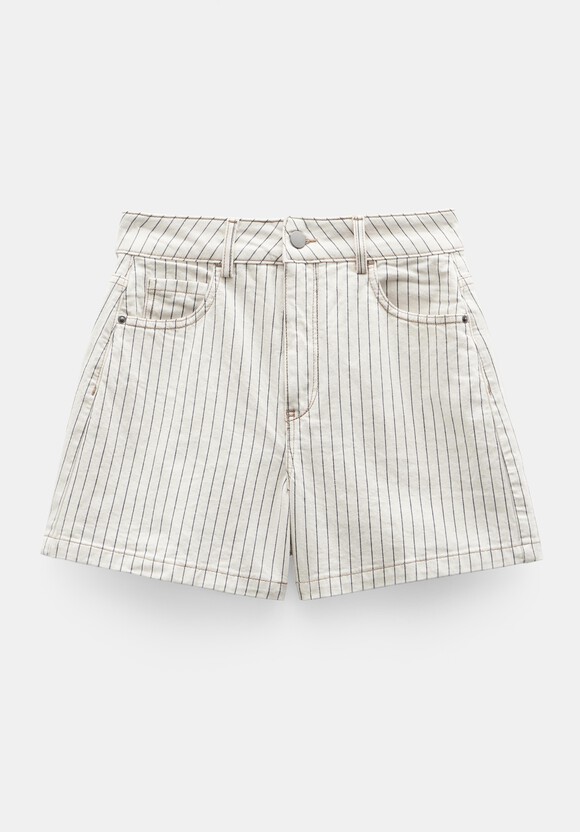 Stripe Denim Shorts