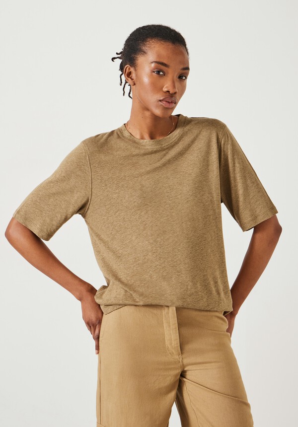 Elora Crew Neck Linen T-Shirt