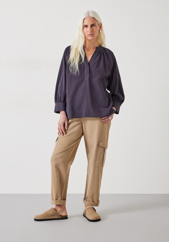 Rhea Cotton Relaxed Gather Detail Top