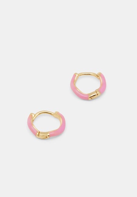 Fern Twist Enamel Huggie Earrings