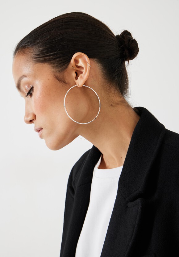 Anais Statement Hammered Hoops