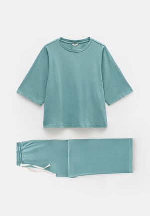 Midy Cotton Slub Contrast Cord Pyjamas