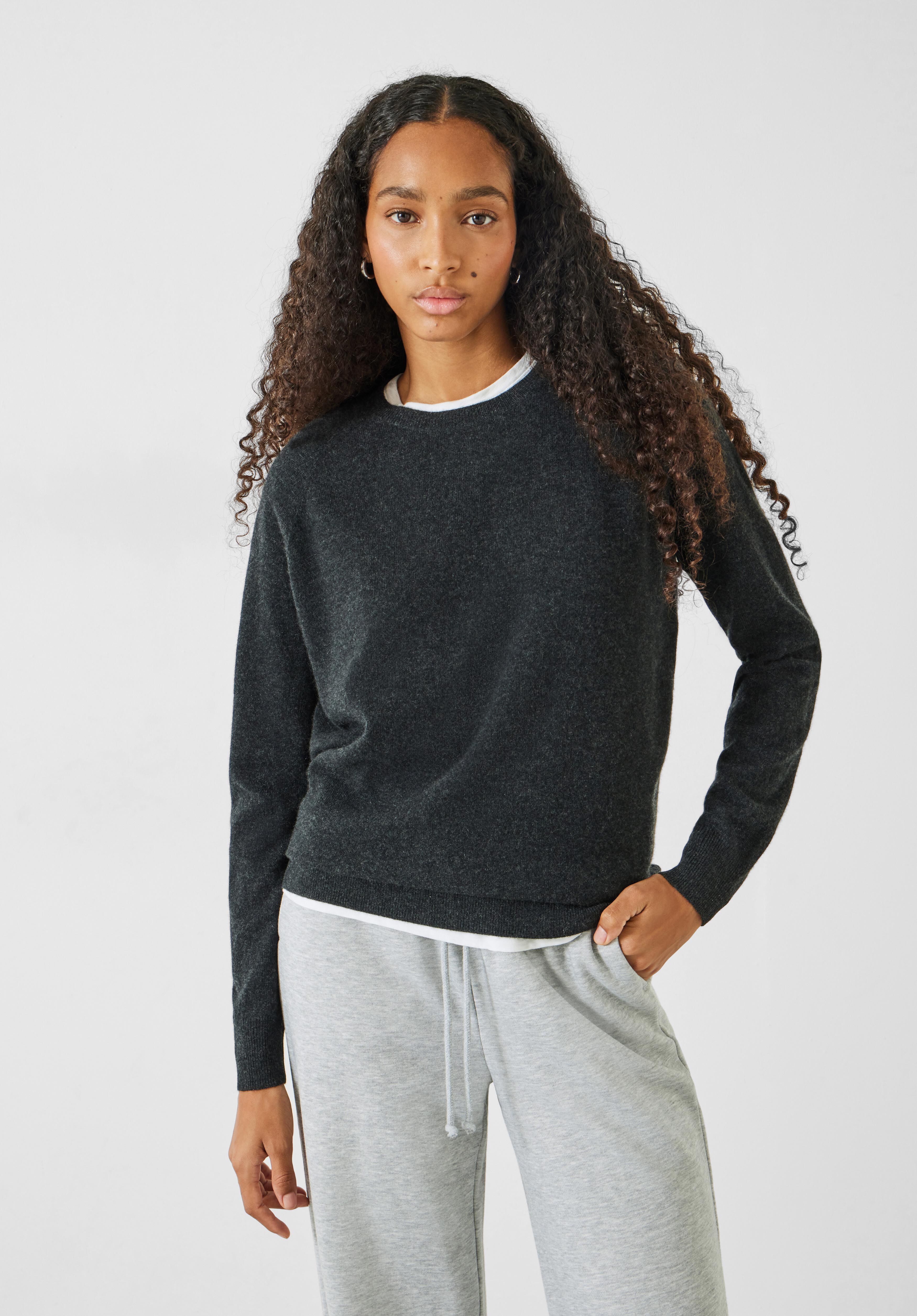 Cashmere Boyfriend Jumper Charcoal Marl hush
