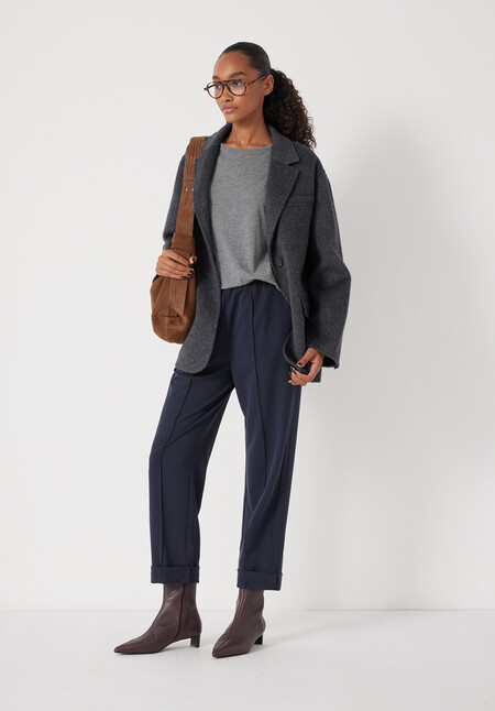 Slim Pull On Suit Trousers