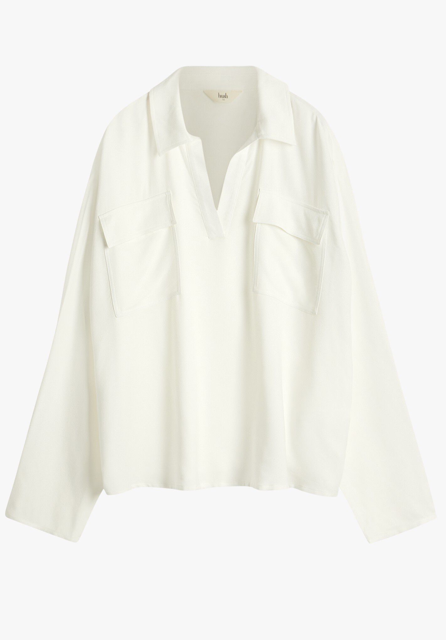 Lhea Oversized Gather Detail Blouse | White | hush