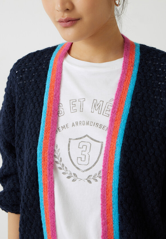 Rainbow Stripe Edge To Edge Cardigan