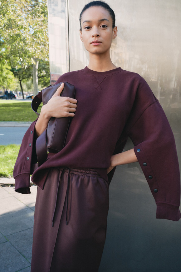 Popper Detail Sweatshirt