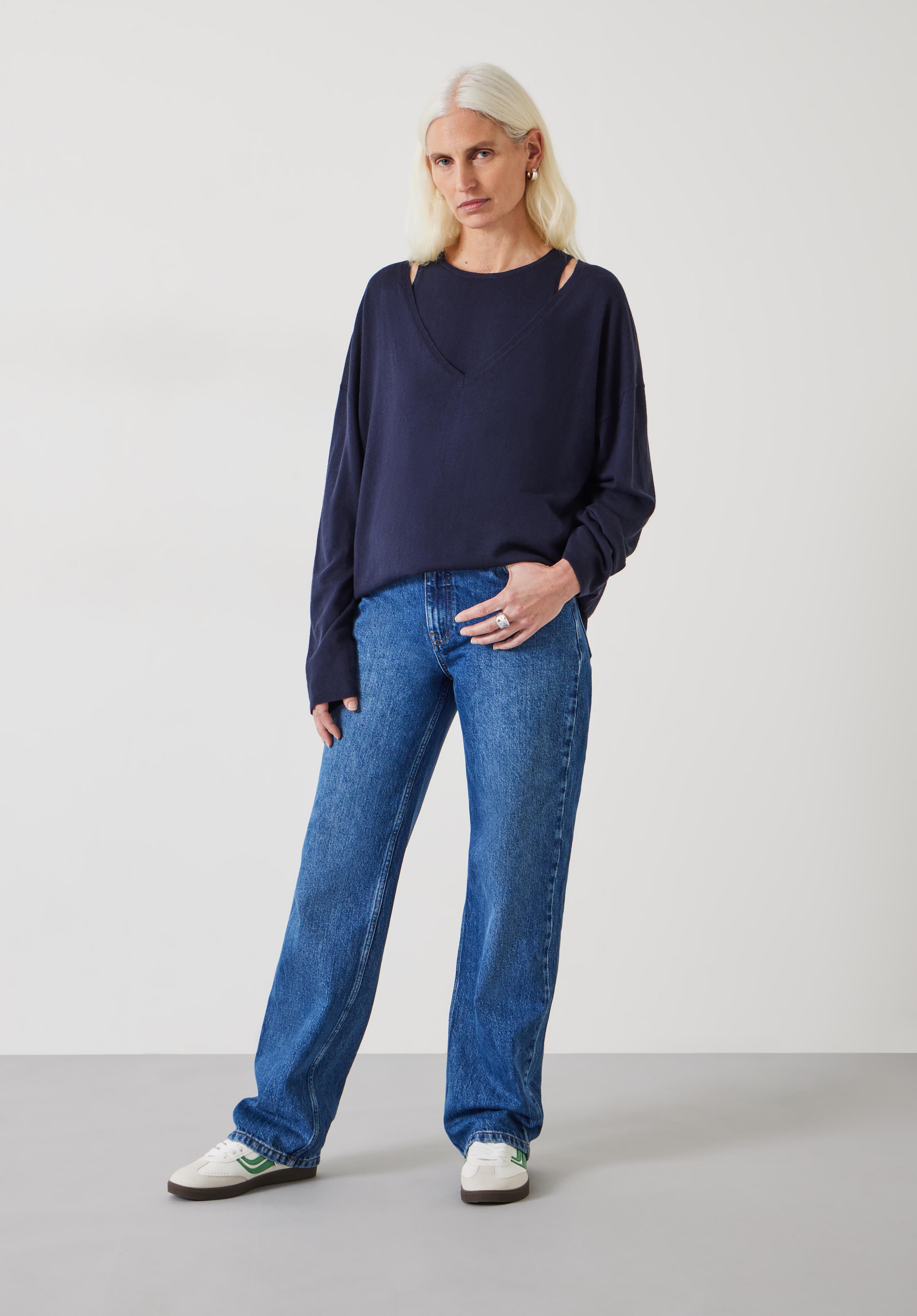 Navy cotton jumper womens uk new arrivals
