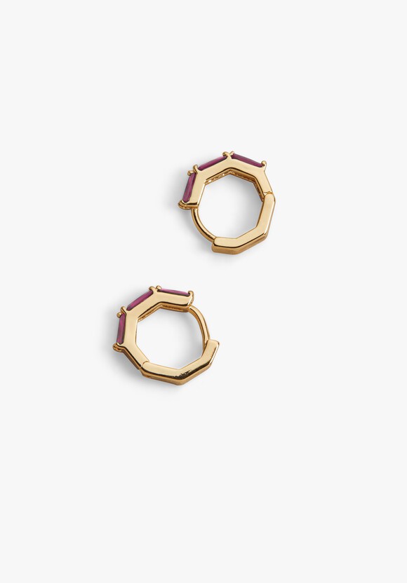 Birthstone Huggie Hoop Earrings