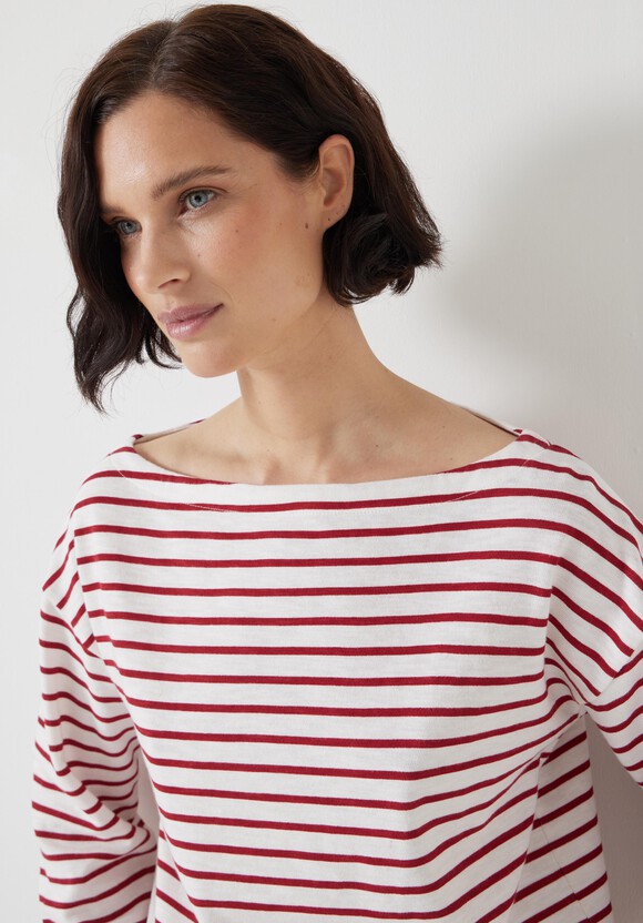 Slash Neck Stripe Top