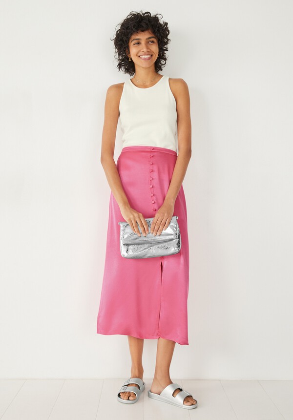 Marisa Satin Midi Skirt 