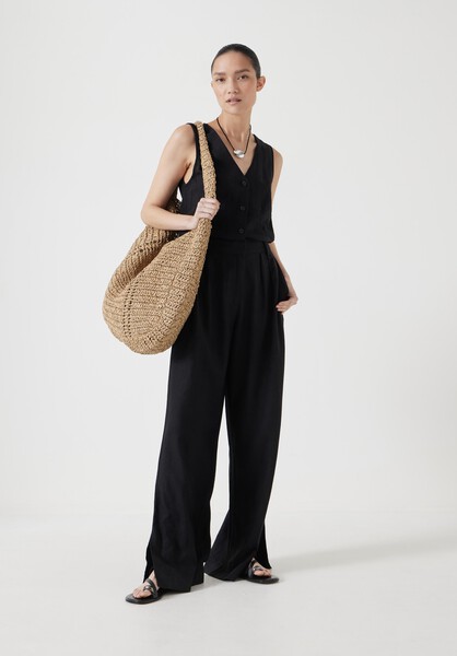 Linen Blend Waistcoat Jumpsuit