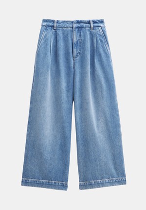 Lya Denim Pleated Culottes